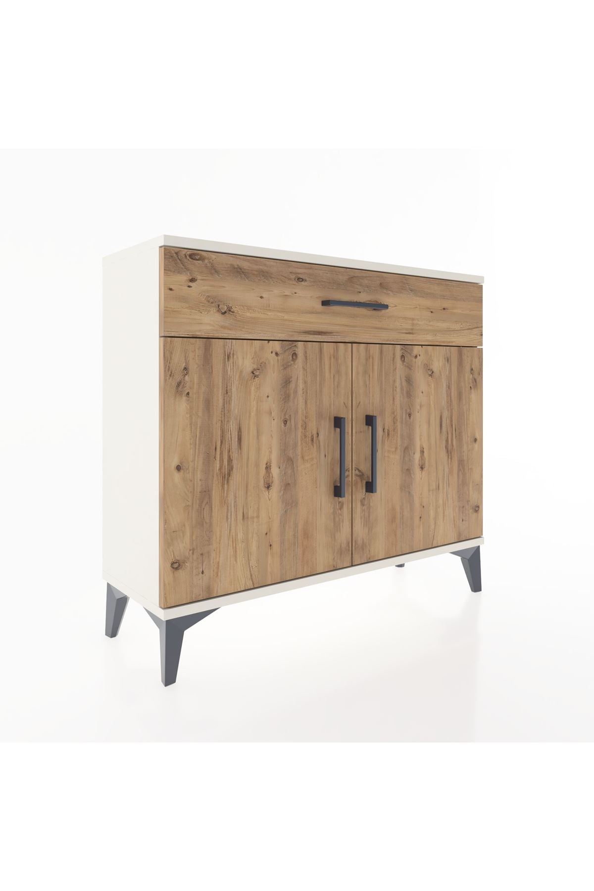 Arges Şifonyer Tek Raflı Tek Çekmeceli 2 Kapaklı 88x30x80 Aytaşı-Çam