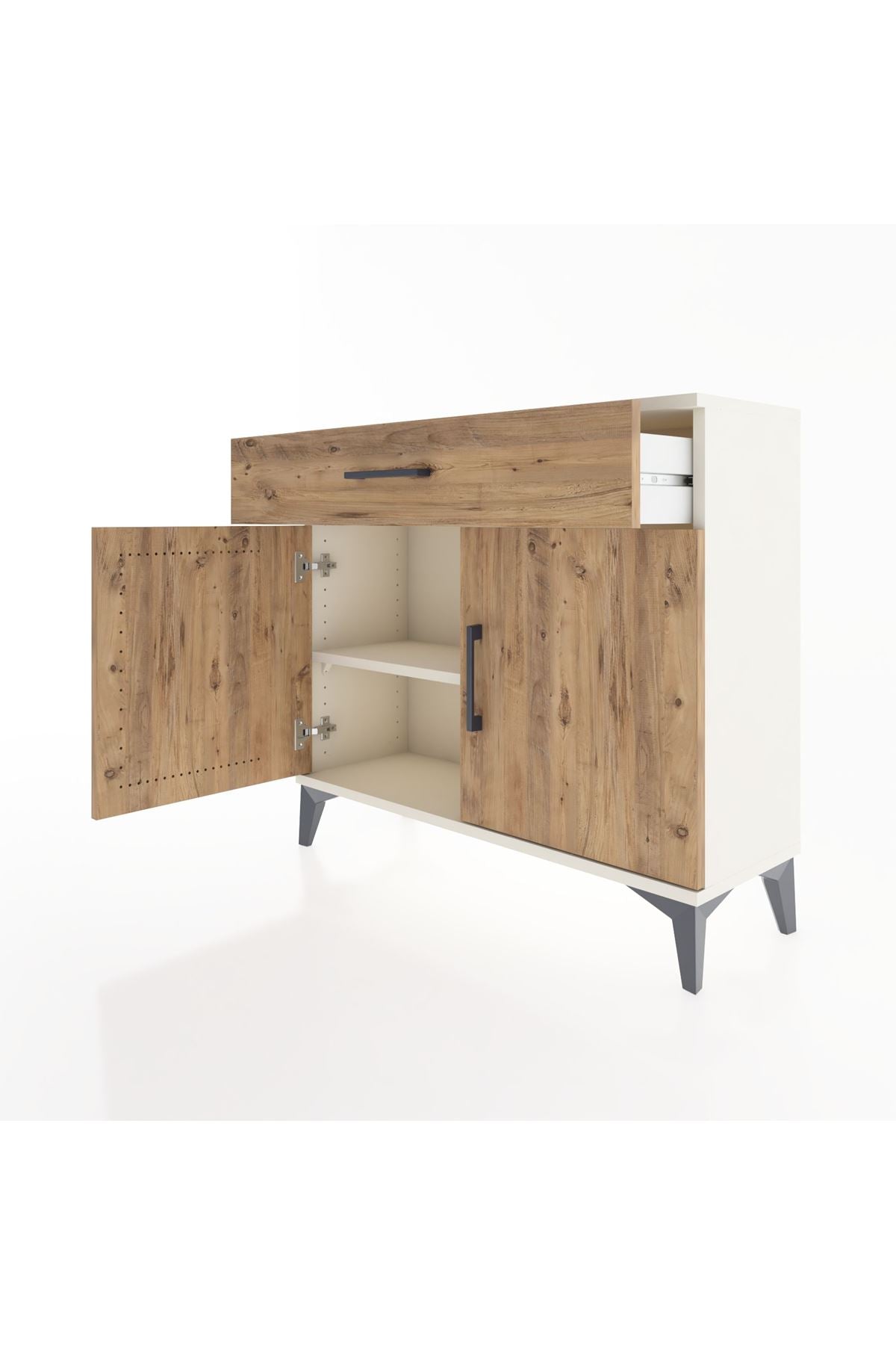 Arges Şifonyer Tek Raflı Tek Çekmeceli 2 Kapaklı 88x30x80 Aytaşı-Çam