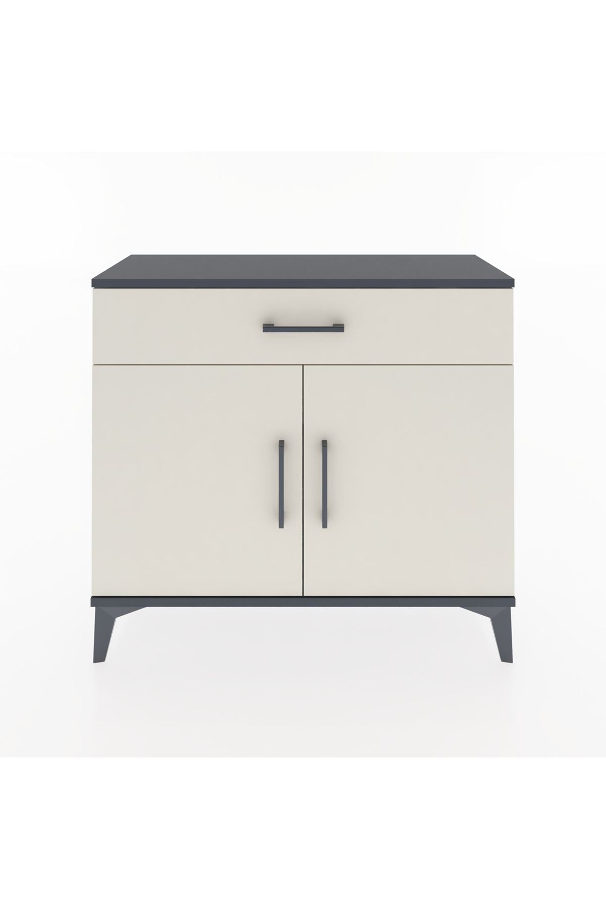 Arges Şifonyer Tek Raflı Tek Çekmeceli 2 Kapaklı 88x30x80 Antrasit-Aytaşı