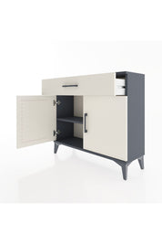 Arges Şifonyer Tek Raflı Tek Çekmeceli 2 Kapaklı 88x30x80 Antrasit-Aytaşı