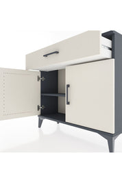 Arges Şifonyer Tek Raflı Tek Çekmeceli 2 Kapaklı 88x30x80 Antrasit-Aytaşı