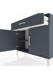 Arges Şifonyer Tek Raflı Tek Çekmeceli 2 Kapaklı 88x30x80 Antrasit-Antrasit