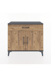 Arges Şifonyer Tek Raflı Tek Çekmeceli 2 Kapaklı 88x30x80 Antrasit-Çam