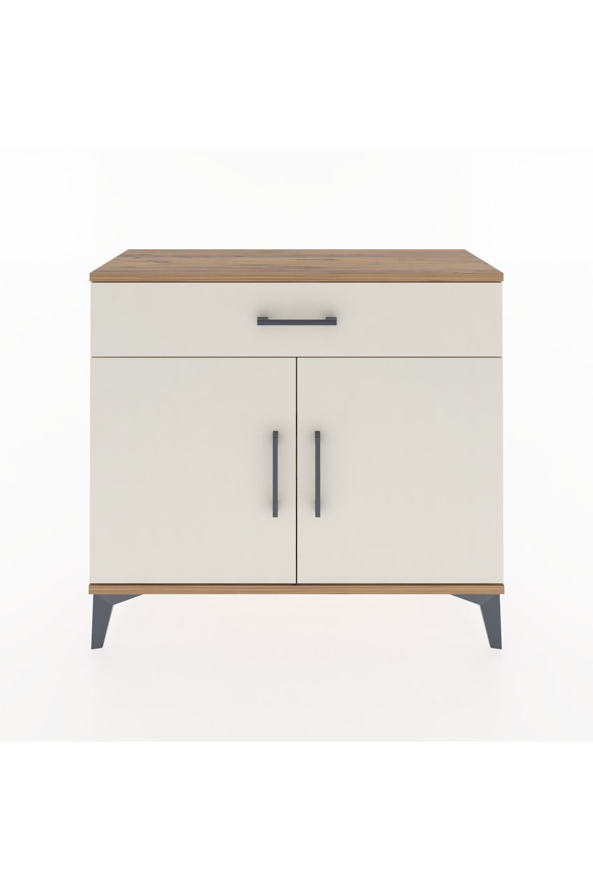 Arges Şifonyer Tek Raflı Tek Çekmeceli 2 Kapaklı 88x30x80 Çam-Aytaşı