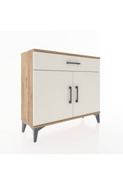 Arges Şifonyer Tek Raflı Tek Çekmeceli 2 Kapaklı 88x30x80 Çam-Aytaşı