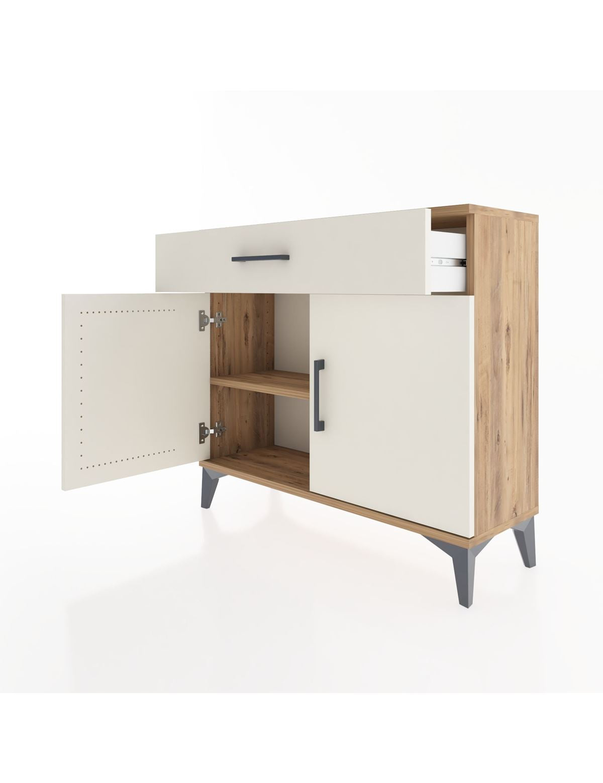 Arges Şifonyer Tek Raflı Tek Çekmeceli 2 Kapaklı 88x30x80 - S03M023V7A