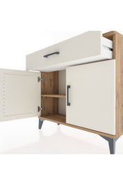 Arges Şifonyer Tek Raflı Tek Çekmeceli 2 Kapaklı 88x30x80 Çam-Aytaşı