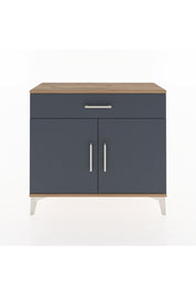 Arges Şifonyer Tek Raflı Tek Çekmeceli 2 Kapaklı 88x30x80 Çam-Antrasit