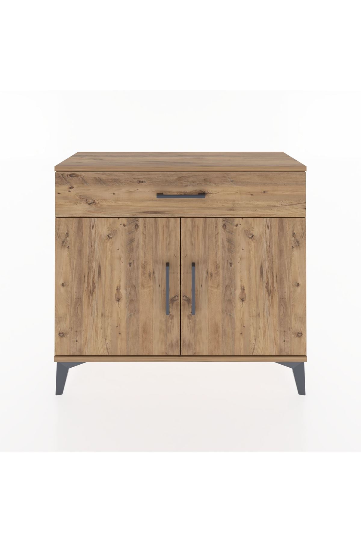 Arges Şifonyer Tek Raflı Tek Çekmeceli 2 Kapaklı 88x30x80 Çam-Çam