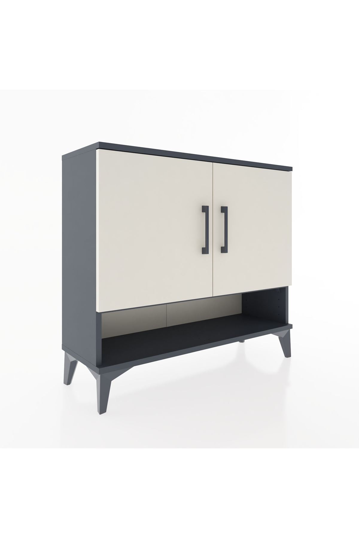 Arges Şifonyer 2 Raflı 2 Kapaklı 88x30x80 Antrasit-Aytaşı