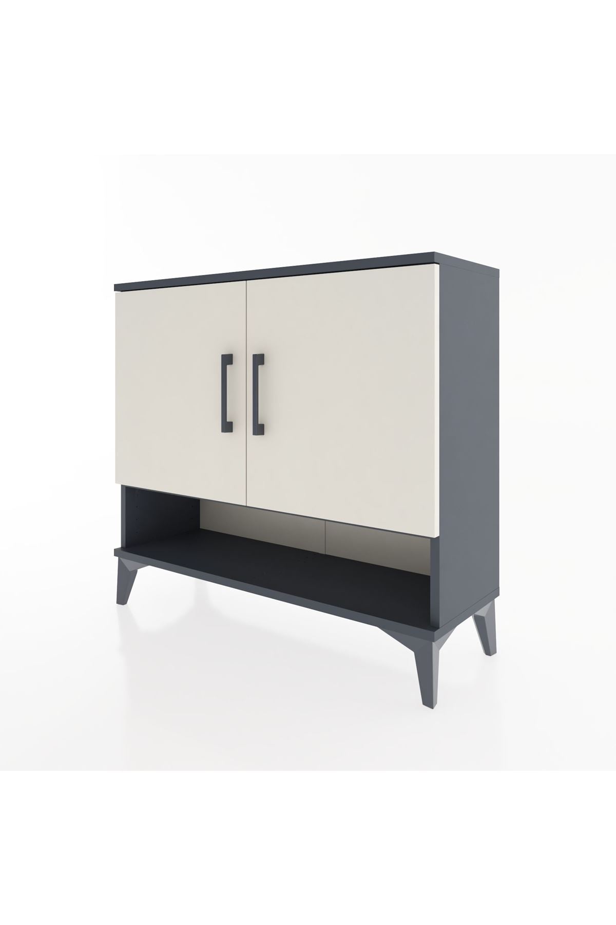 Arges Şifonyer 2 Raflı 2 Kapaklı 88x30x80 Antrasit-Aytaşı