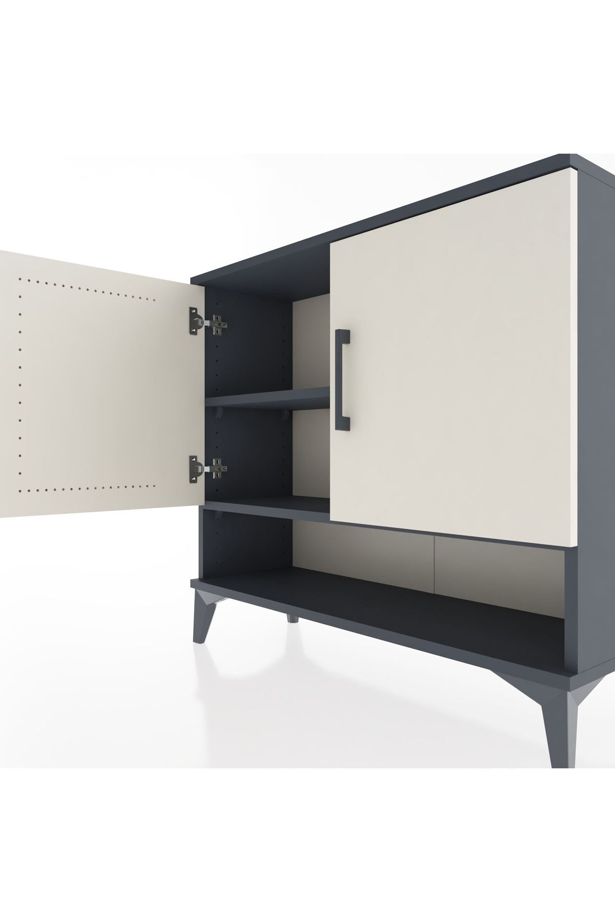 Arges Şifonyer 2 Raflı 2 Kapaklı 88x30x80 Antrasit-Aytaşı