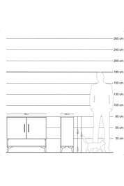 Arges Şifonyer 2 Raflı 2 Kapaklı 88x30x80 Antrasit-Aytaşı