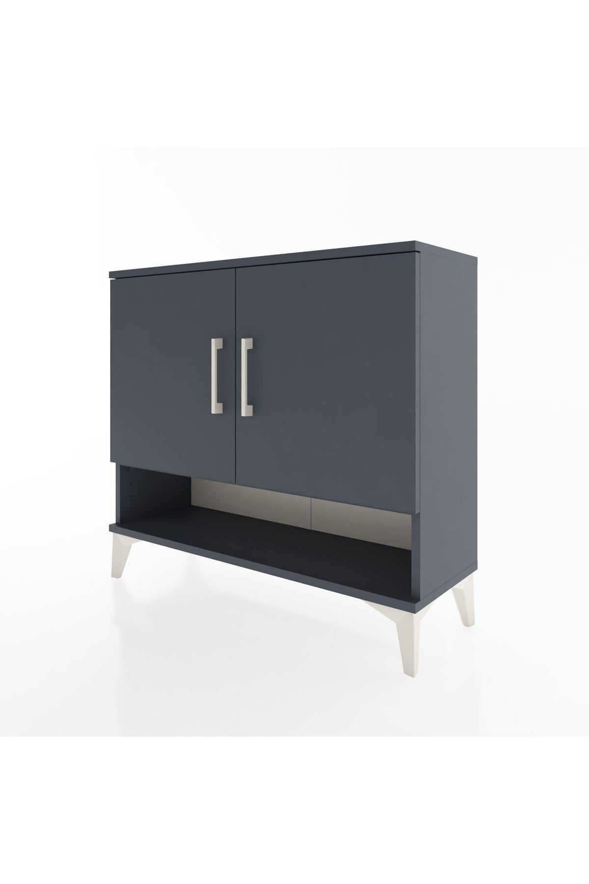Arges Şifonyer 2 Raflı 2 Kapaklı 88x30x80 Antrasit-Antrasit