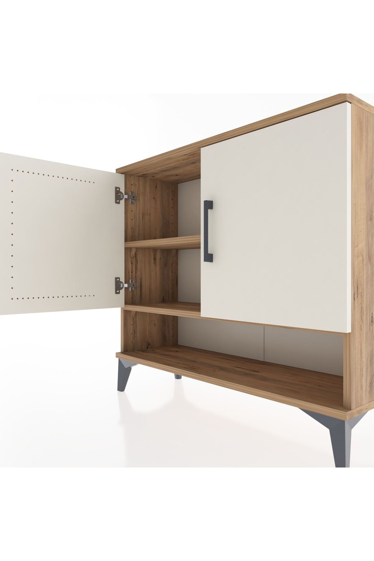 Arges Şifonyer 2 Raflı 2 Kapaklı 88x30x80 Çam-Aytaşı