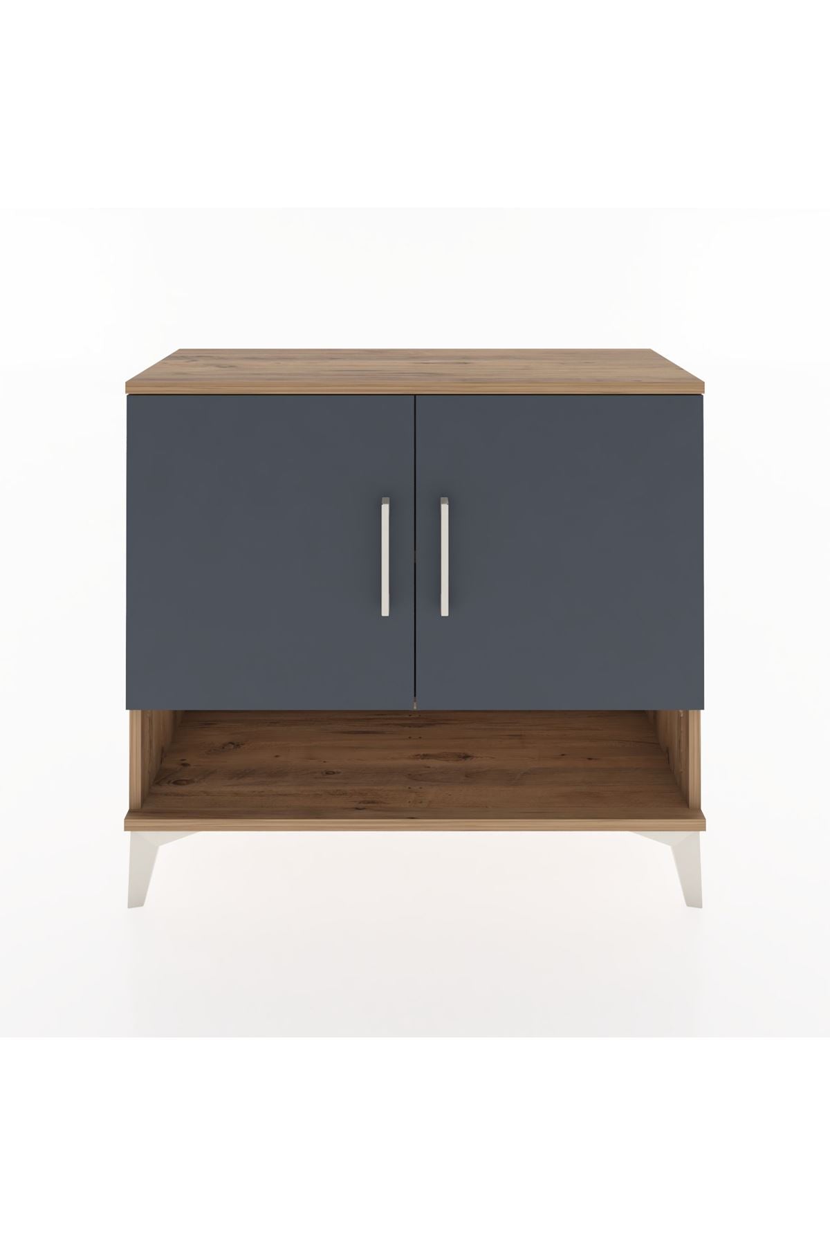 Arges Şifonyer 2 Raflı 2 Kapaklı 88x30x80 Çam-Antrasit