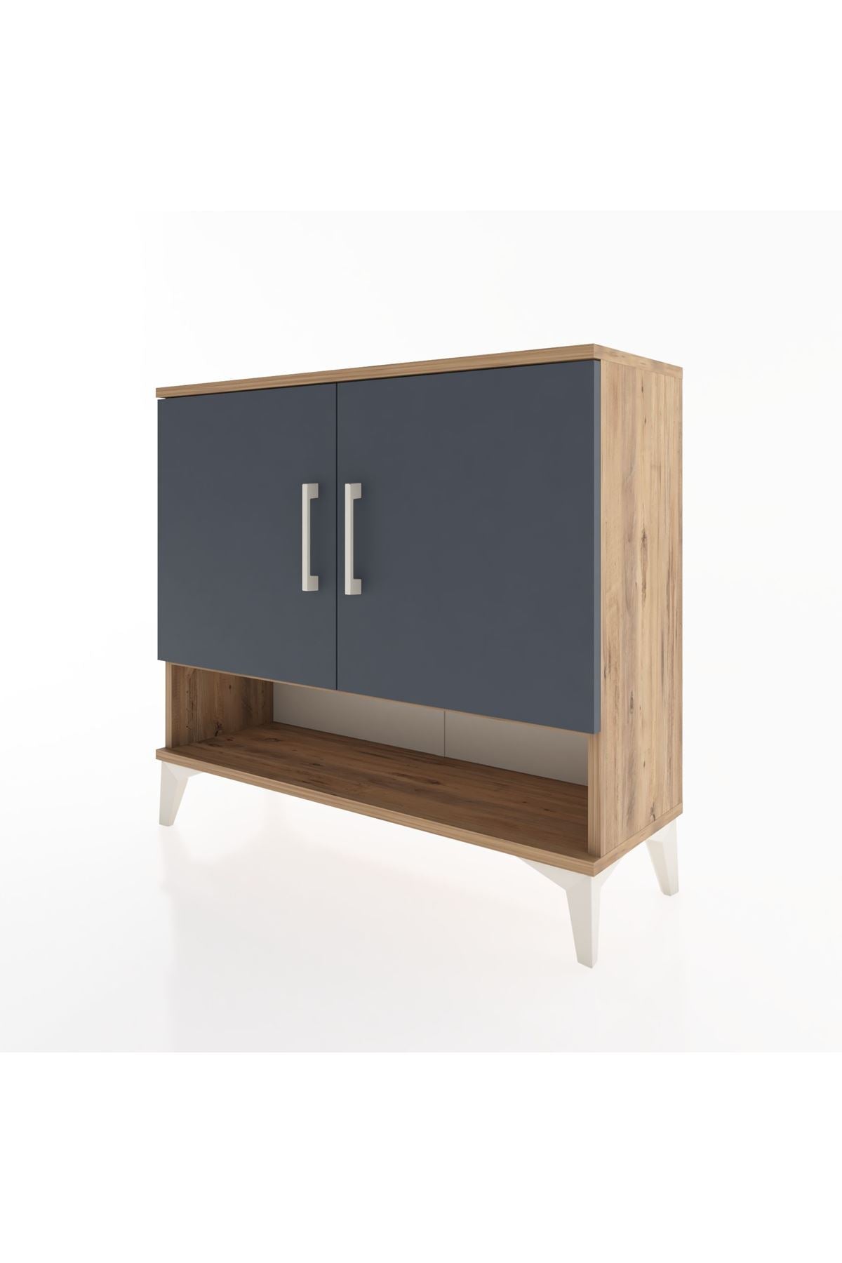 Arges Şifonyer 2 Raflı 2 Kapaklı 88x30x80 Çam-Antrasit