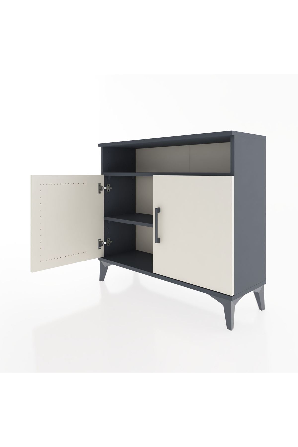 Arges Şifonyer 2 Raflı 2 Kapaklı 88x30x80 Antrasit-Aytaşı