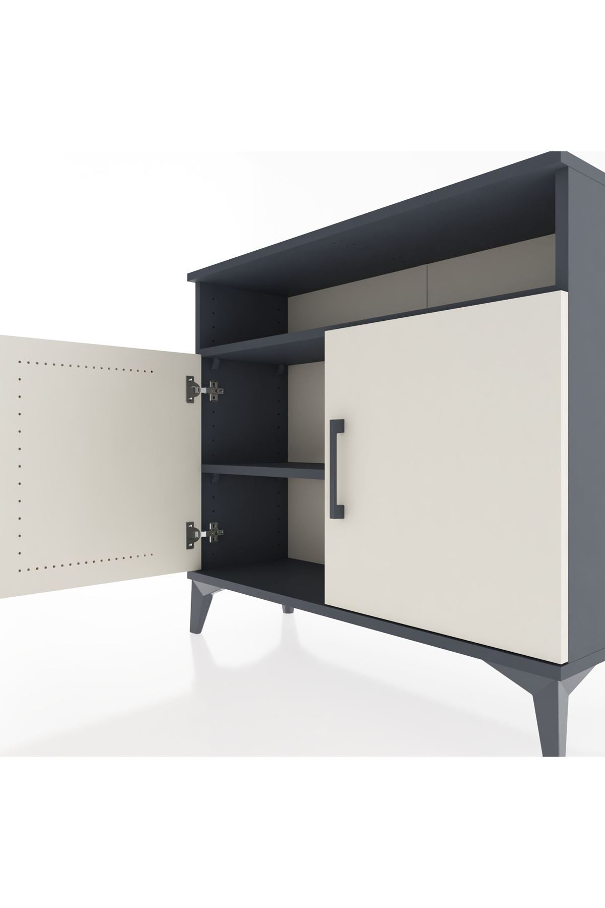 Arges Şifonyer 2 Raflı 2 Kapaklı 88x30x80 Antrasit-Aytaşı