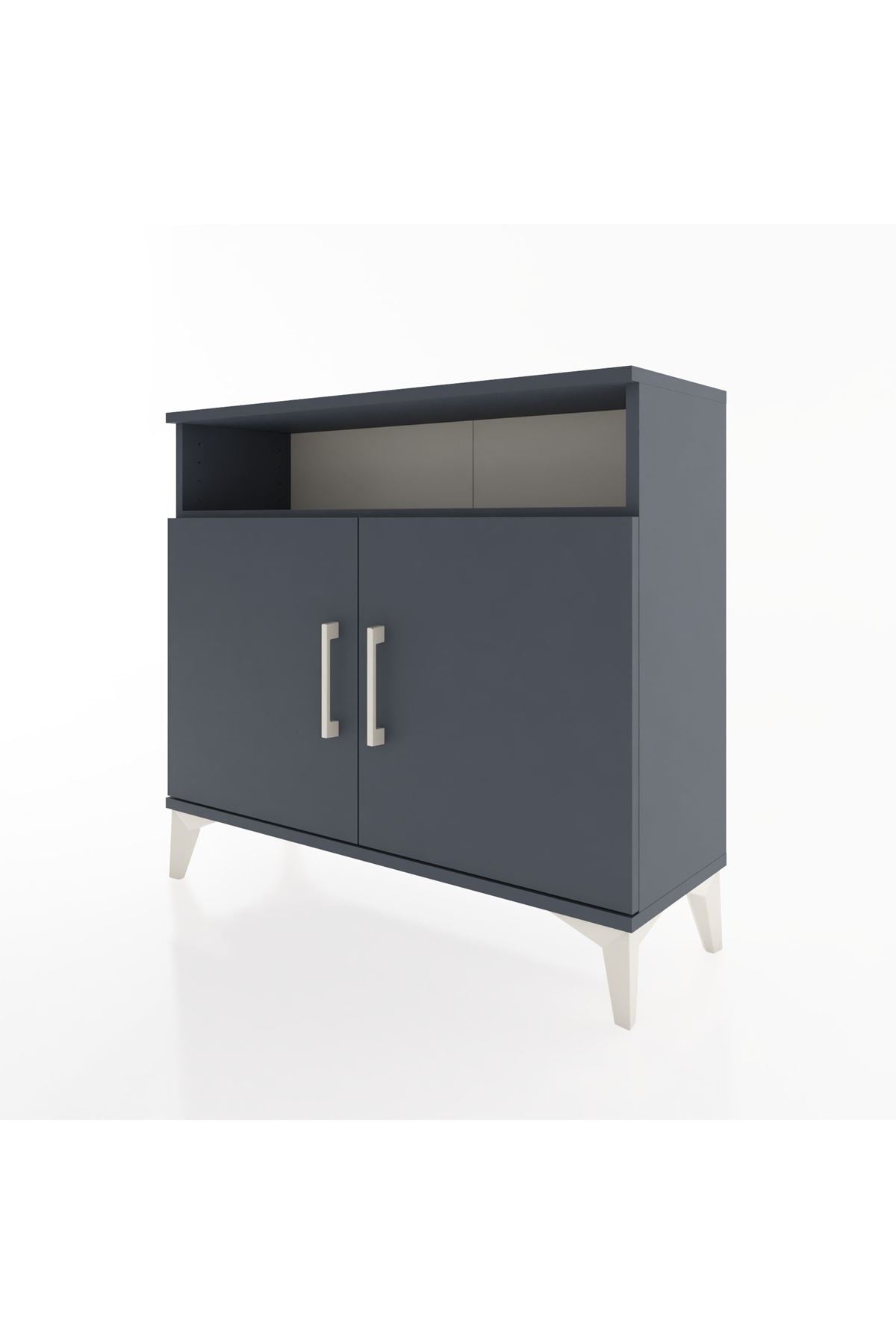 Arges Şifonyer 2 Raflı 2 Kapaklı 88x30x80 Antrasit-Antrasit