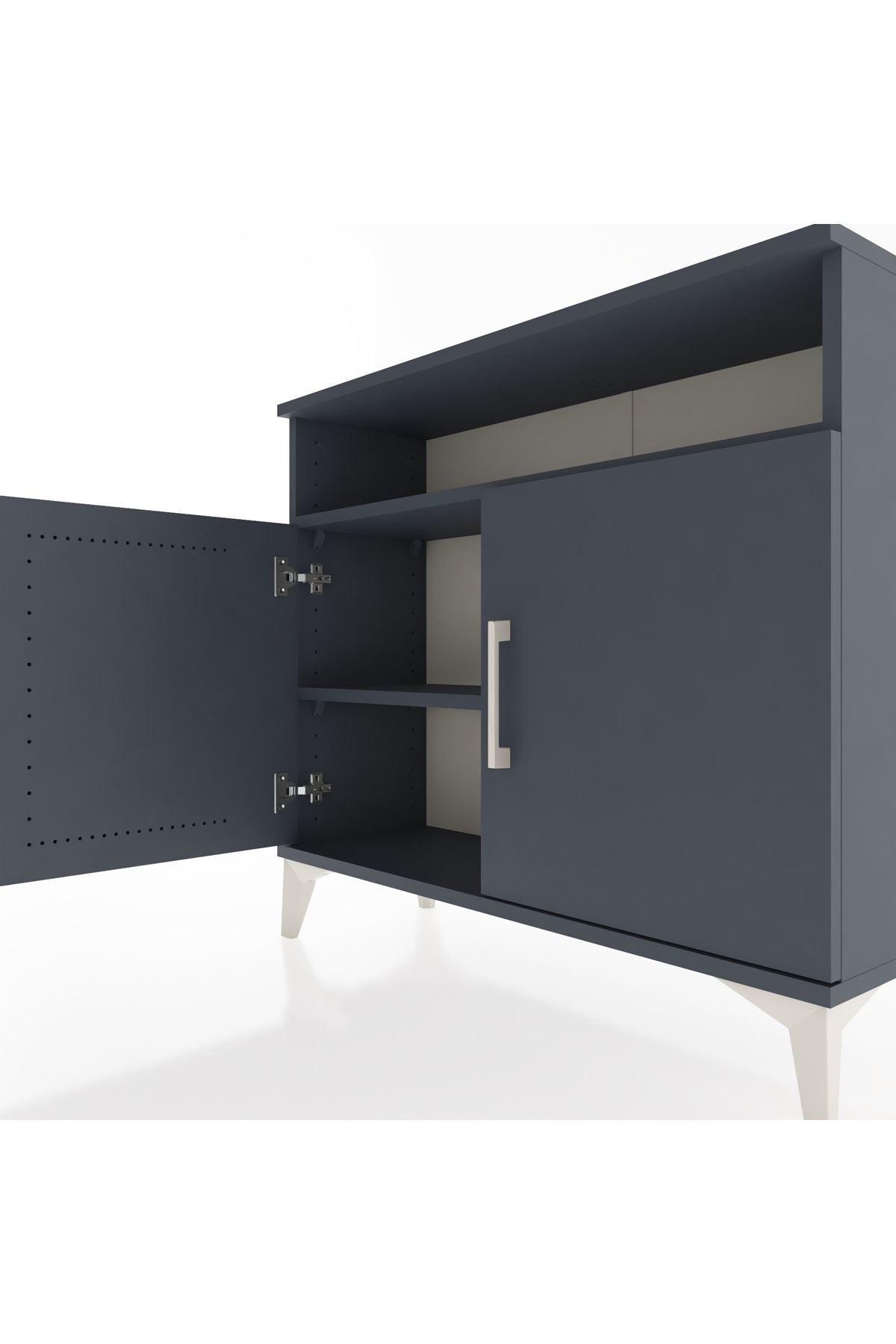 Arges Şifonyer 2 Raflı 2 Kapaklı 88x30x80 Antrasit-Antrasit