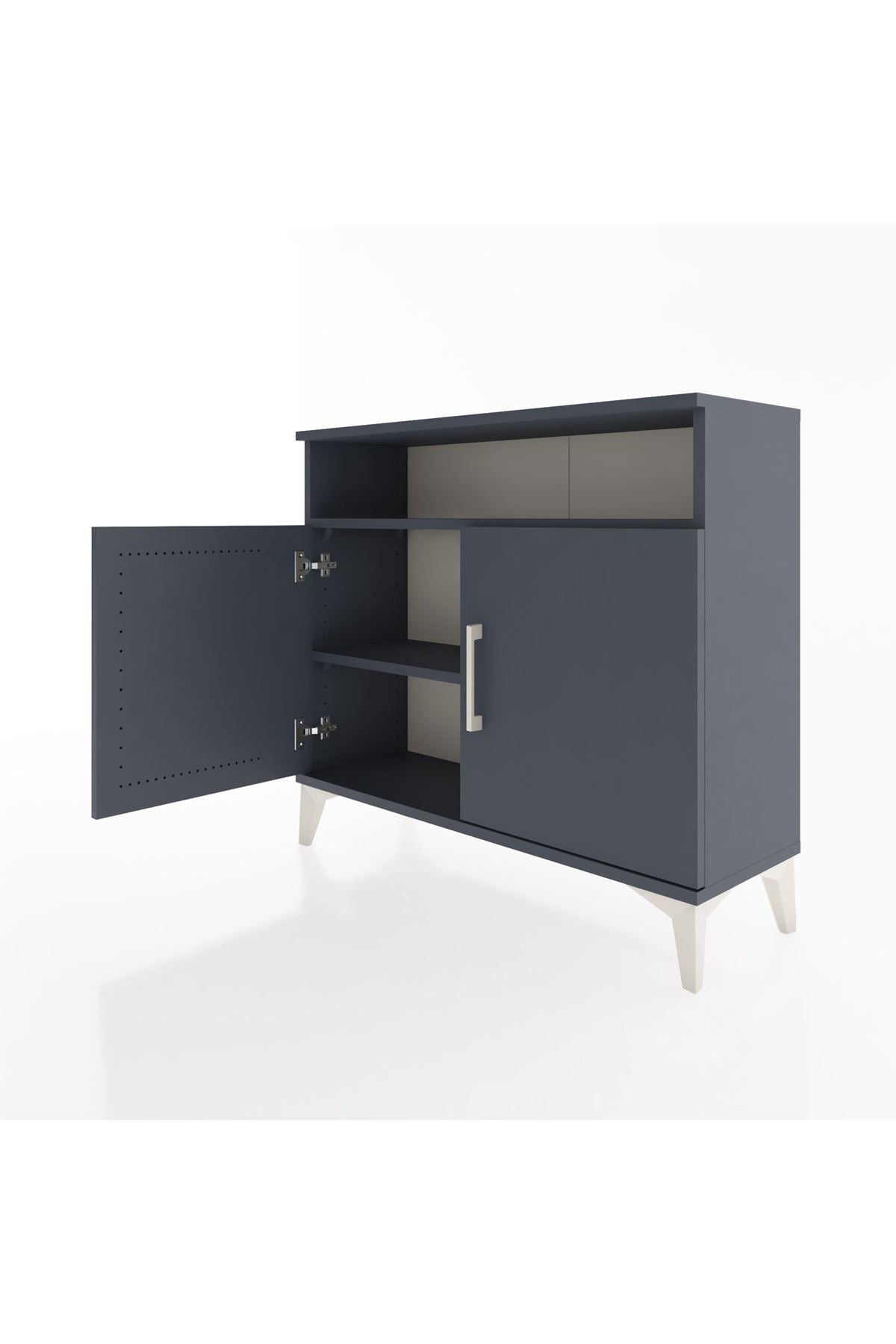 Arges Şifonyer 2 Raflı 2 Kapaklı 88x30x80 Antrasit-Antrasit