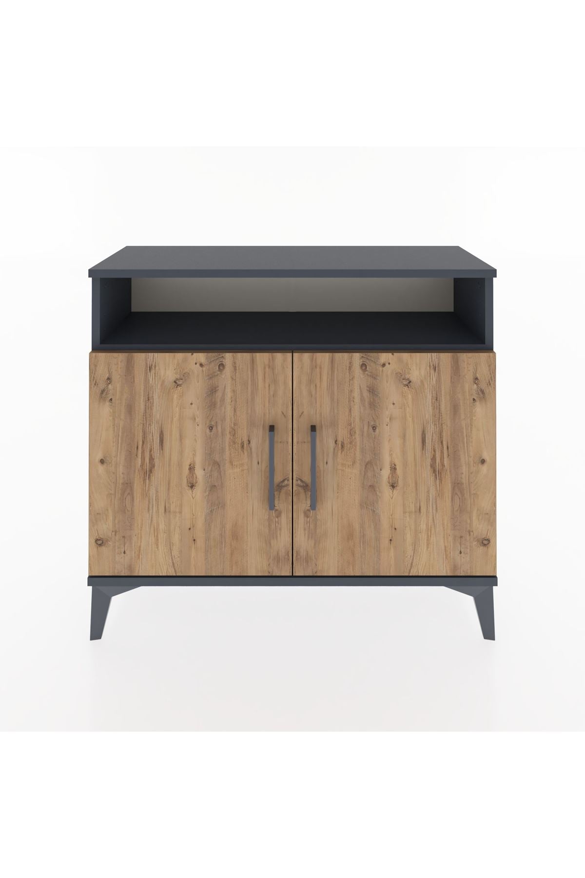 Arges Şifonyer 2 Raflı 2 Kapaklı 88x30x80 Antrasit-Çam