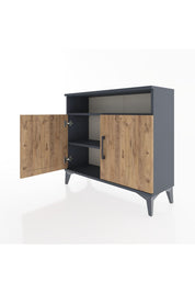 Arges Şifonyer 2 Raflı 2 Kapaklı 88x30x80 Antrasit-Çam