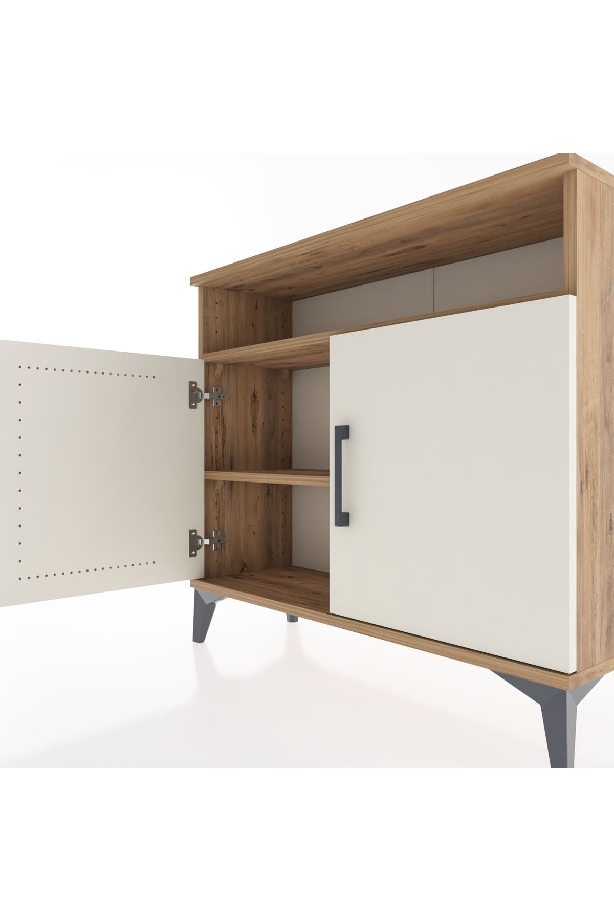 Arges Şifonyer 2 Raflı 2 Kapaklı 88x30x80 Çam-Aytaşı