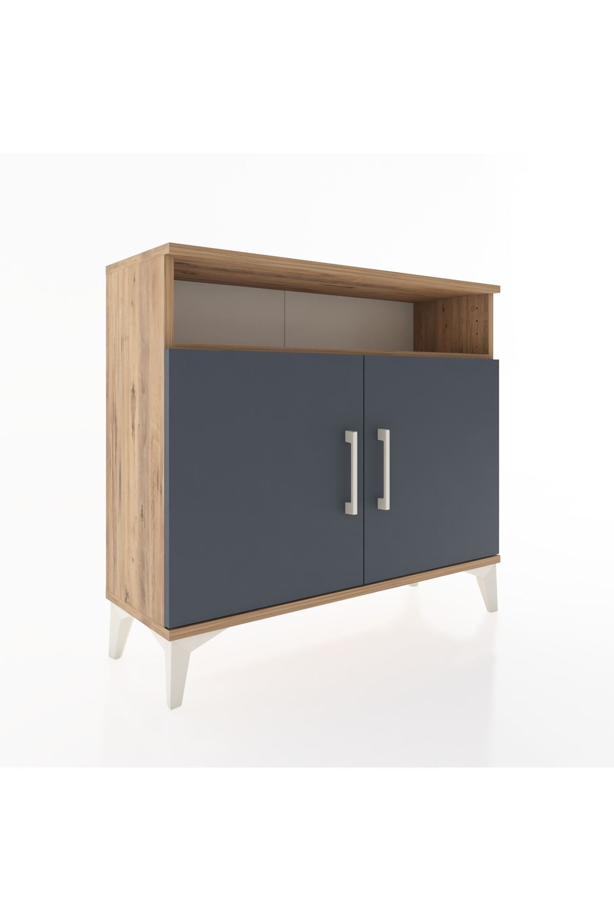 Arges Şifonyer 2 Raflı 2 Kapaklı 88x30x80 Çam-Antrasit