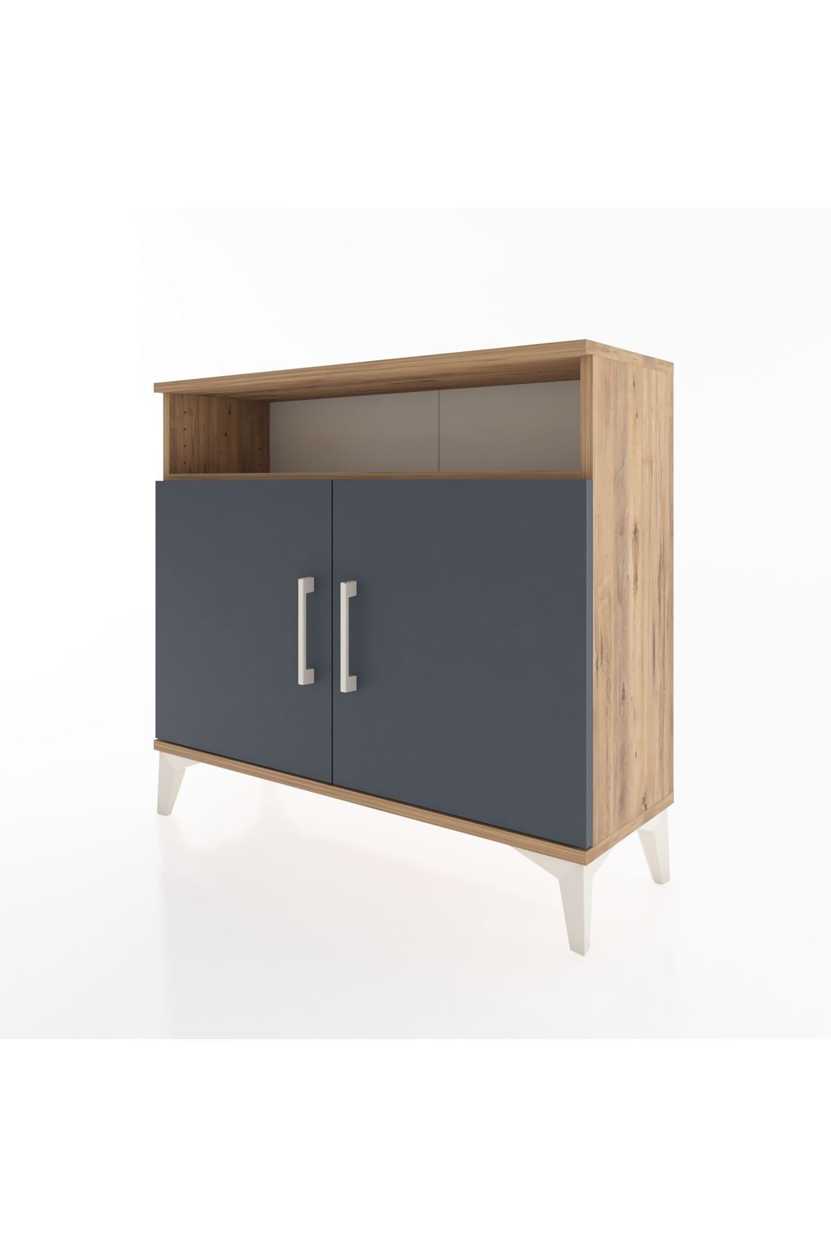 Arges Şifonyer 2 Raflı 2 Kapaklı 88x30x80 Çam-Antrasit