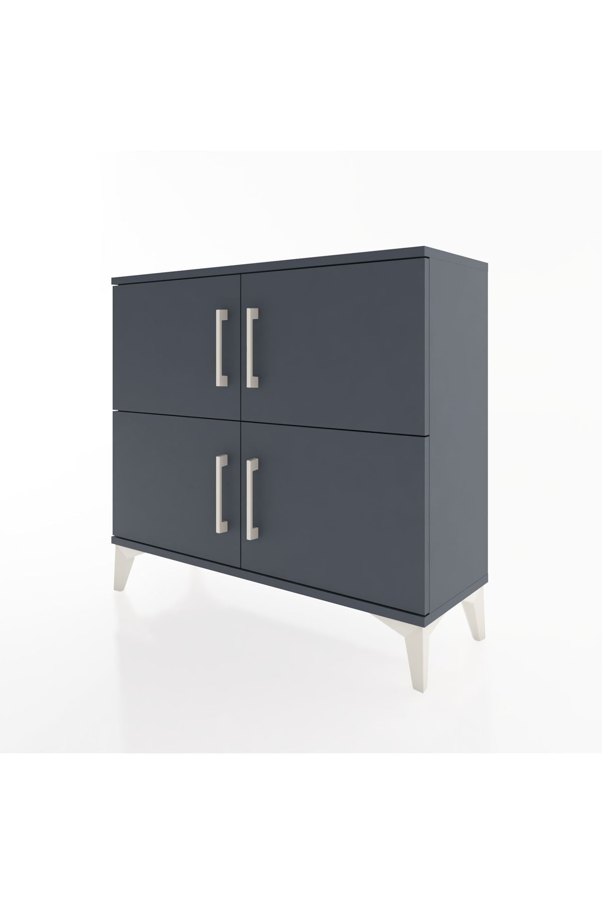 Arges Şifonyer 3 Raflı 4 Kapaklı 88x30x80 Antrasit-Antrasit