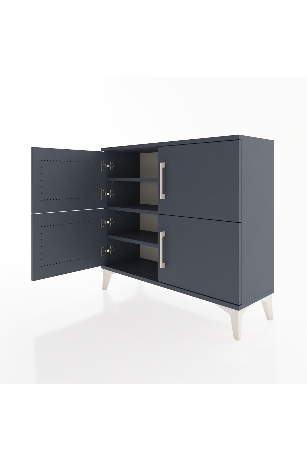 Arges Şifonyer 3 Raflı 4 Kapaklı 88x30x80 Antrasit-Antrasit