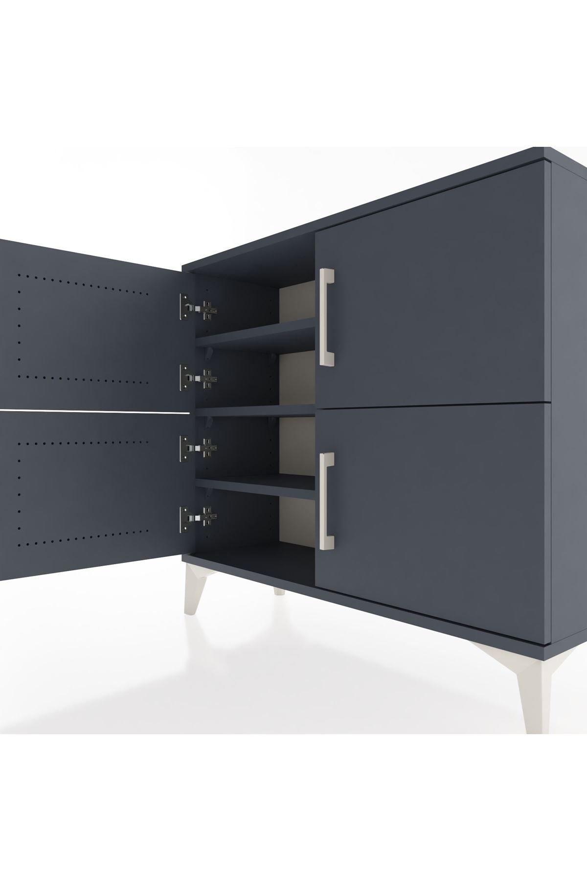 Arges Şifonyer 3 Raflı 4 Kapaklı 88x30x80 Antrasit-Antrasit