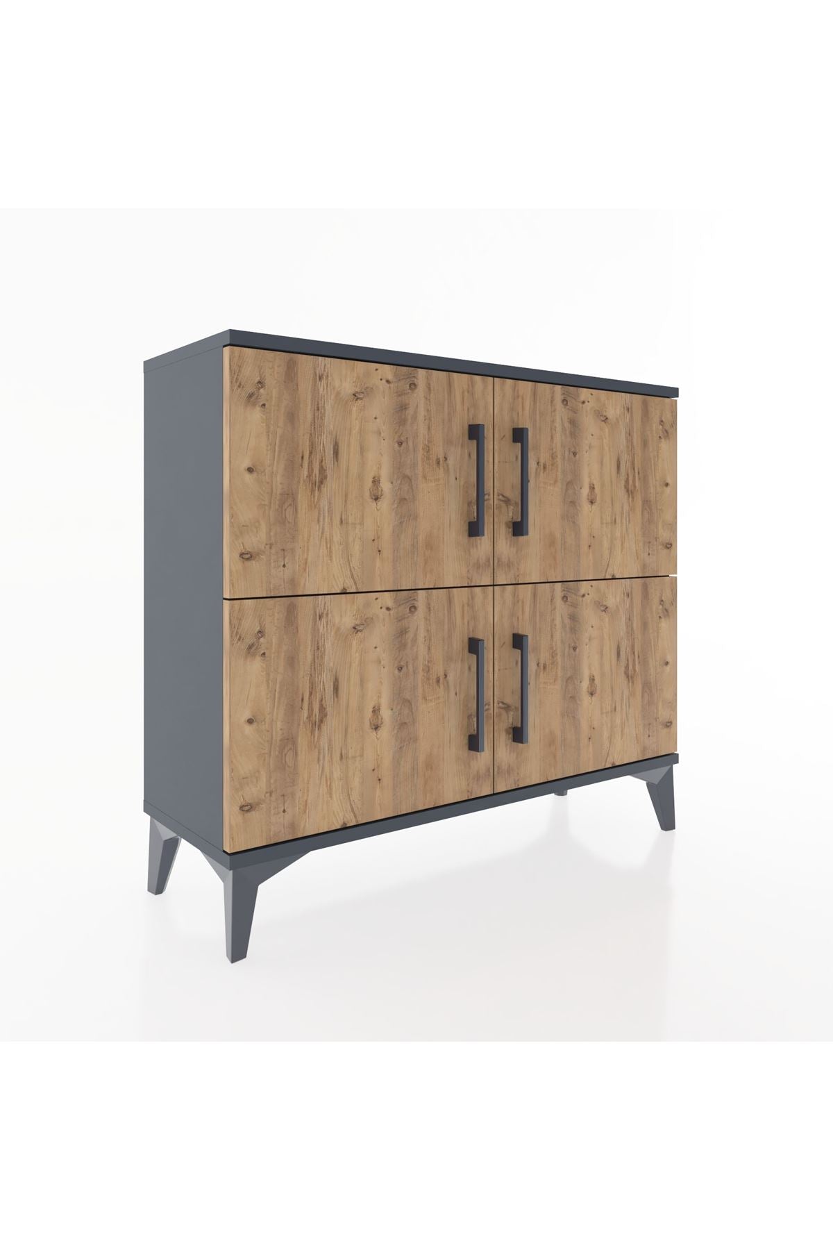 Arges Şifonyer 3 Raflı 4 Kapaklı 88x30x80 Antrasit-Çam