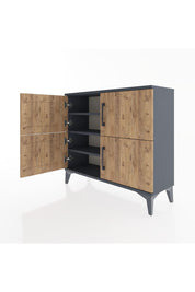 Arges Şifonyer 3 Raflı 4 Kapaklı 88x30x80 Antrasit-Çam