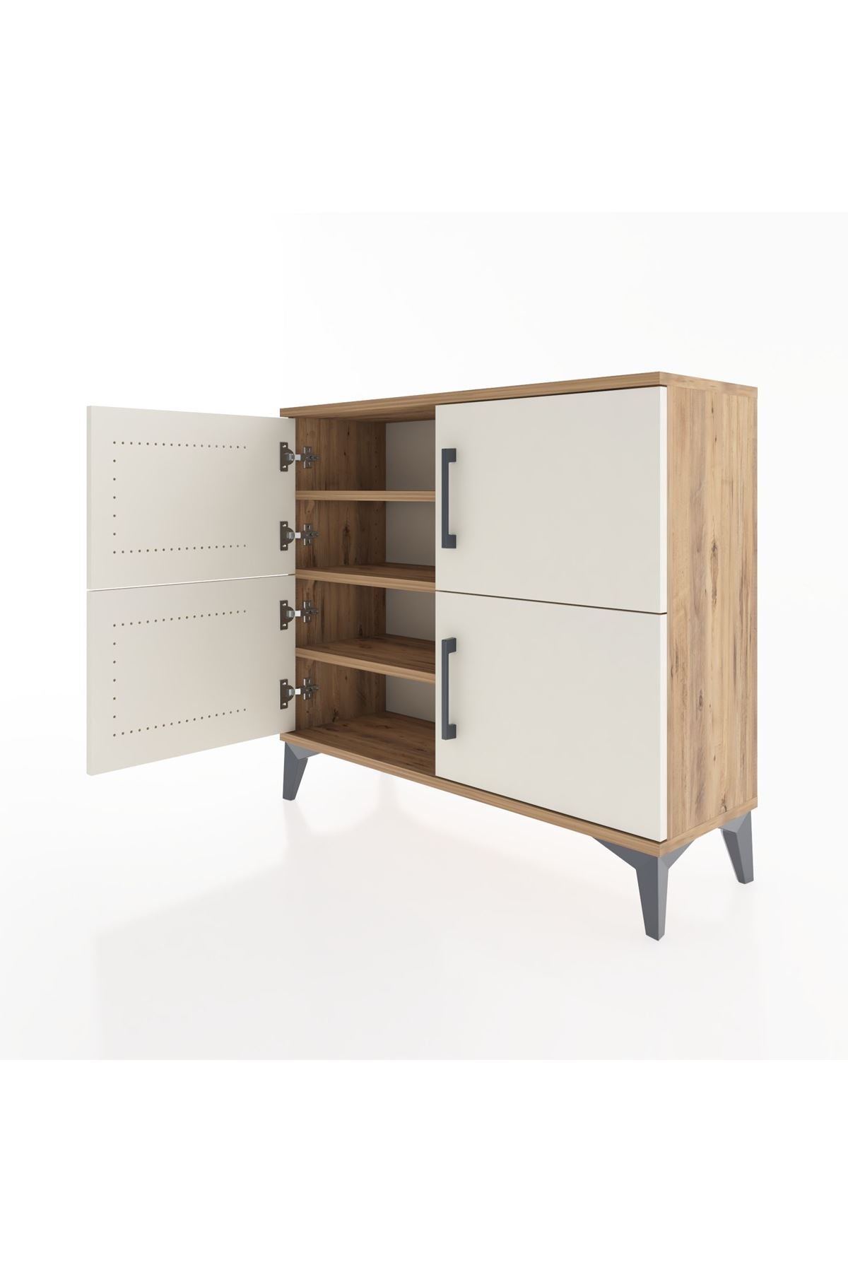 Arges Şifonyer 3 Raflı 4 Kapaklı 88x30x80 Çam-Aytaşı