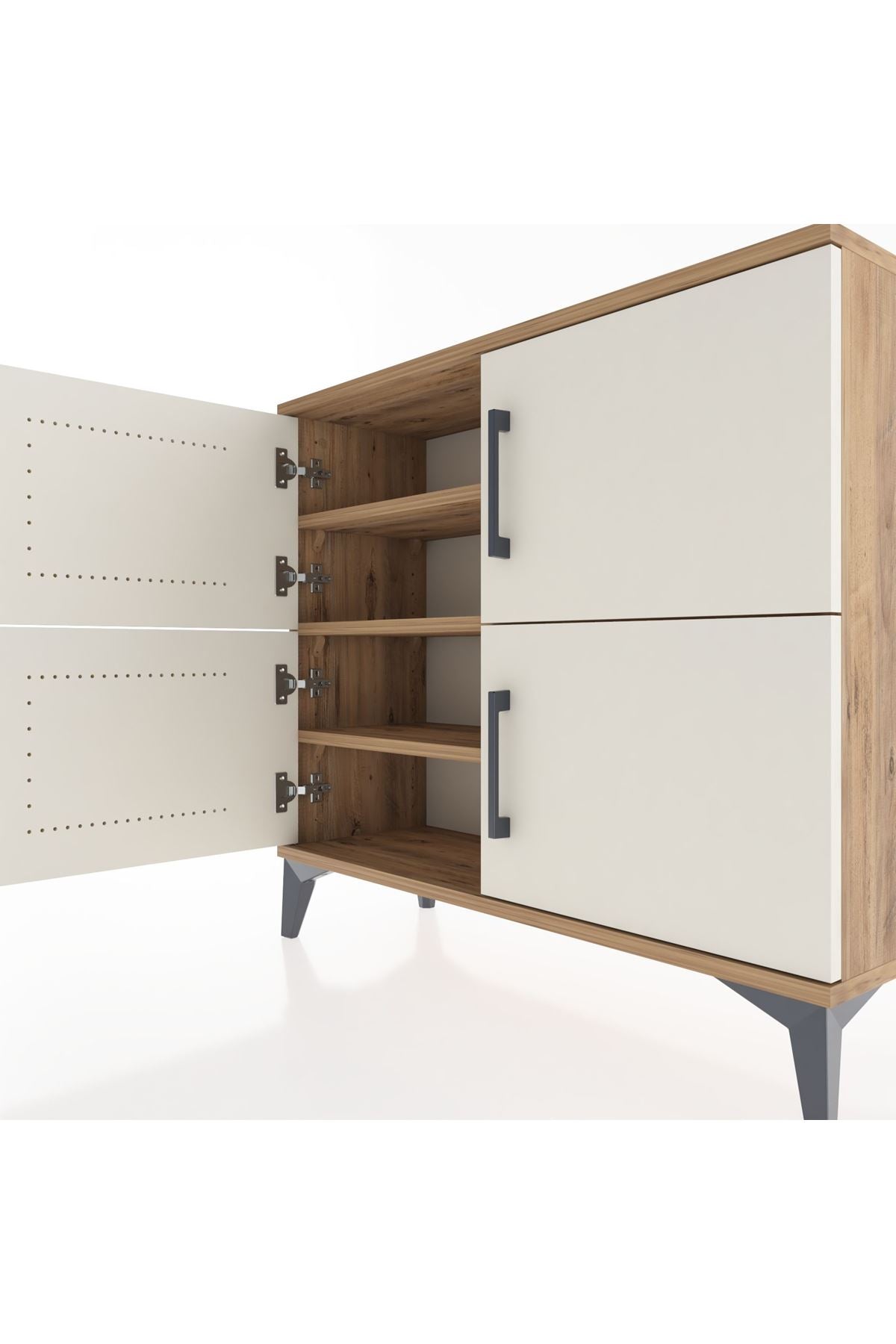 Arges Şifonyer 3 Raflı 4 Kapaklı 88x30x80 Çam-Aytaşı