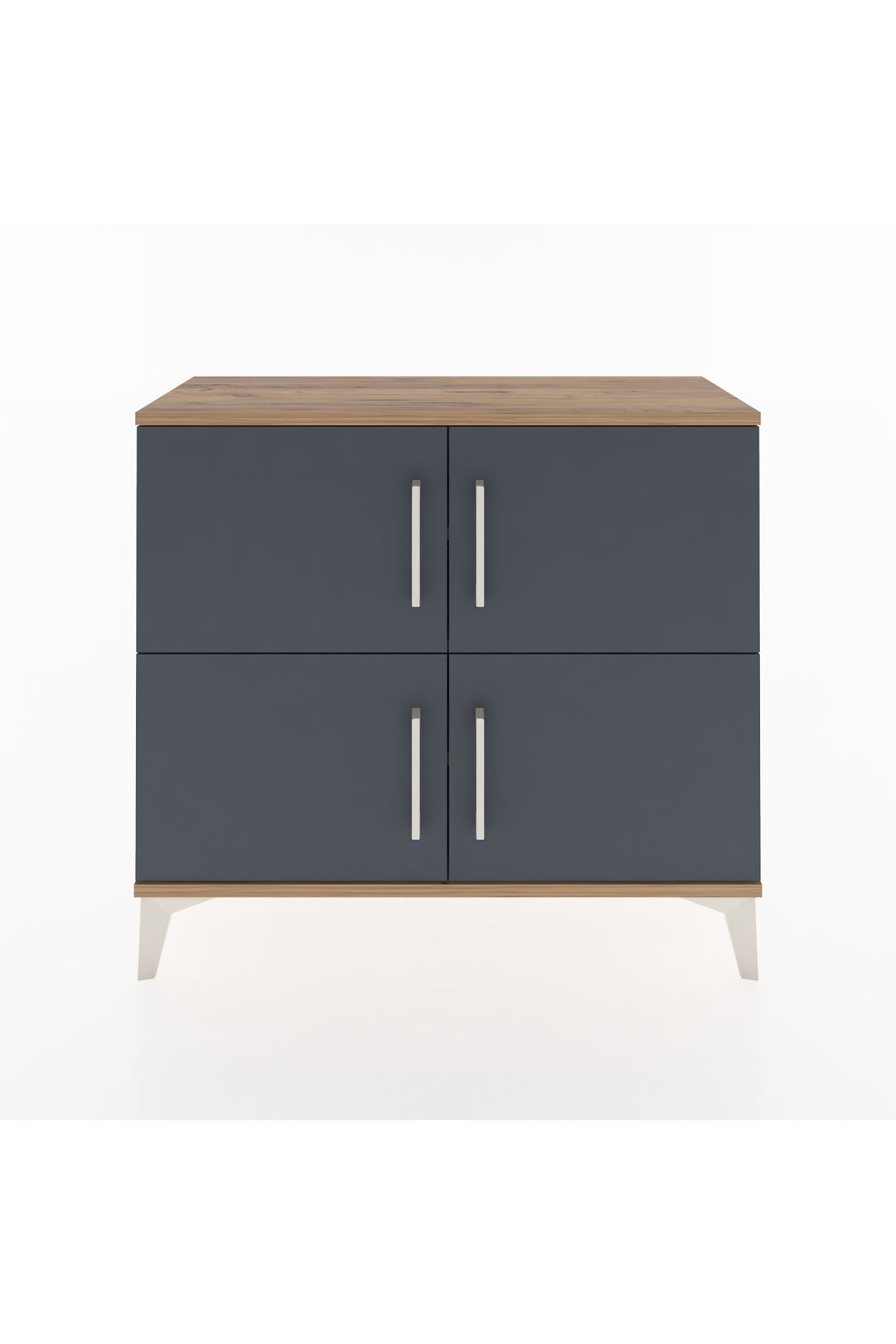 Arges Şifonyer 3 Raflı 4 Kapaklı 88x30x80 Çam-Antrasit