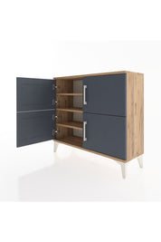 Arges Şifonyer 3 Raflı 4 Kapaklı 88x30x80 Çam-Antrasit