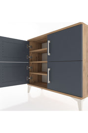 Arges Şifonyer 3 Raflı 4 Kapaklı 88x30x80 Çam-Antrasit