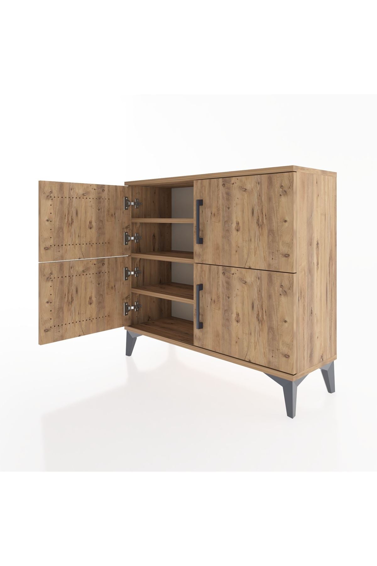 Arges Şifonyer 3 Raflı 4 Kapaklı 88x30x80 Çam-Çam