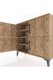 Arges Şifonyer 3 Raflı 4 Kapaklı 88x30x80 Çam-Çam