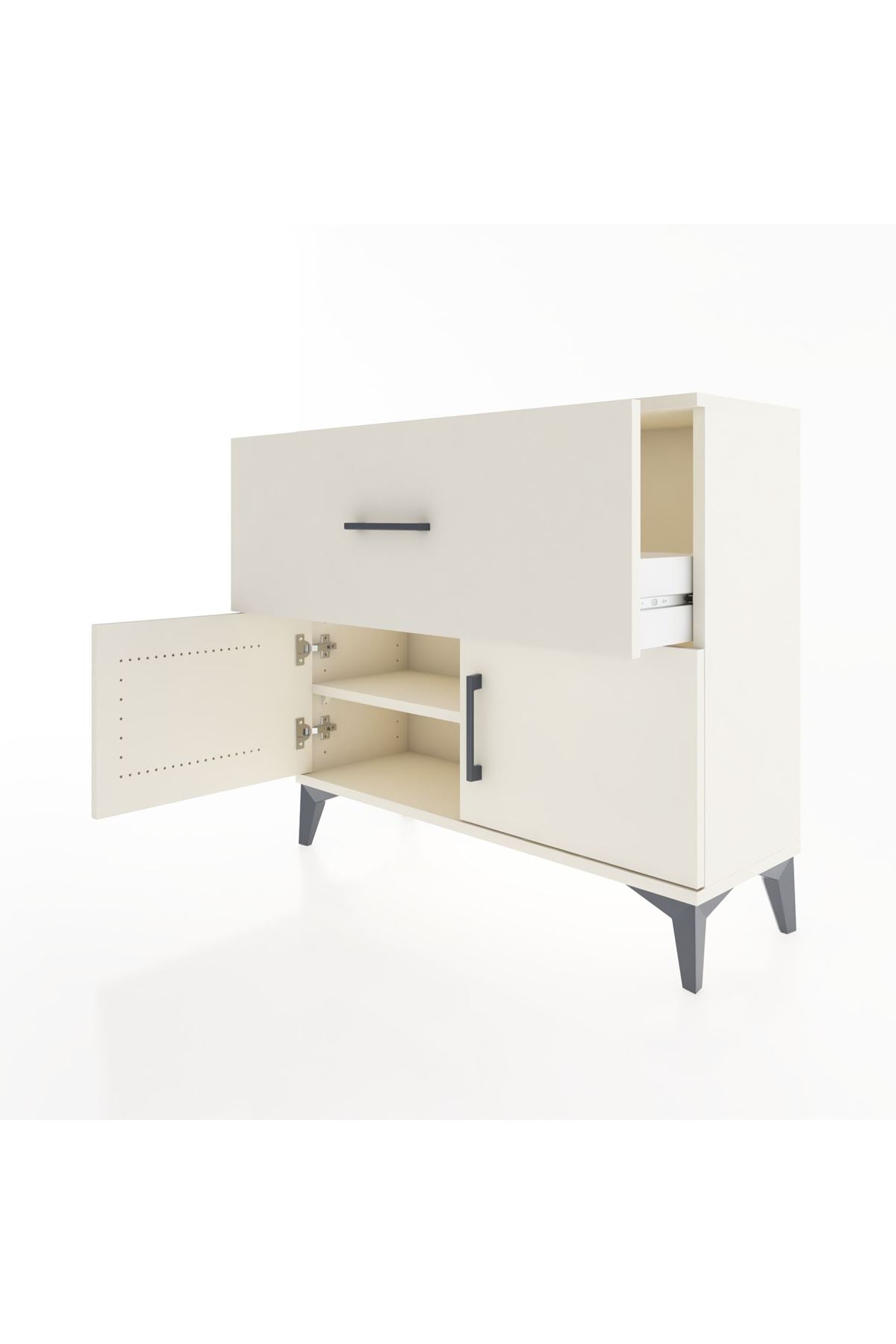 Arges Şifonyer Tek Raflı Tek Çekmeceli 2 Kapaklı 88x30x80 Aytaşı-Aytaşı