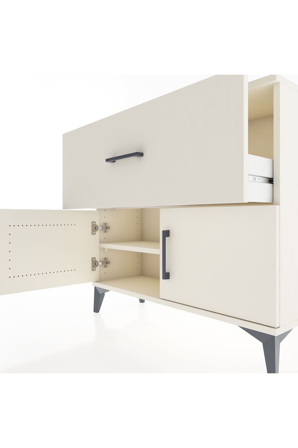 Arges Şifonyer Tek Raflı Tek Çekmeceli 2 Kapaklı 88x30x80 Aytaşı-Aytaşı