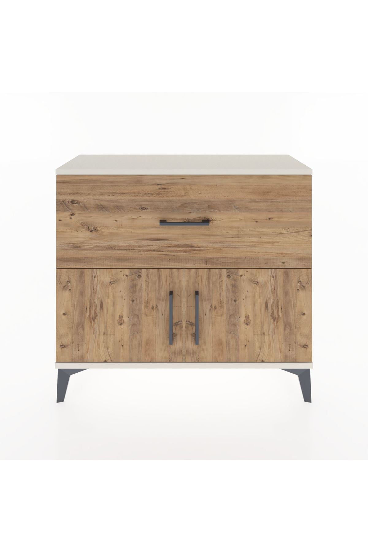 Arges Şifonyer Tek Raflı Tek Çekmeceli 2 Kapaklı 88x30x80 Aytaşı-Çam