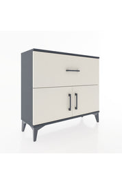 Arges Şifonyer Tek Raflı Tek Çekmeceli 2 Kapaklı 88x30x80 Antrasit-Aytaşı