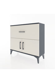 Arges Şifonyer Tek Raflı Tek Çekmeceli 2 Kapaklı 88x30x80 Antrasit-Aytaşı