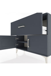 Arges Şifonyer Tek Raflı Tek Çekmeceli 2 Kapaklı 88x30x80 Antrasit-Antrasit