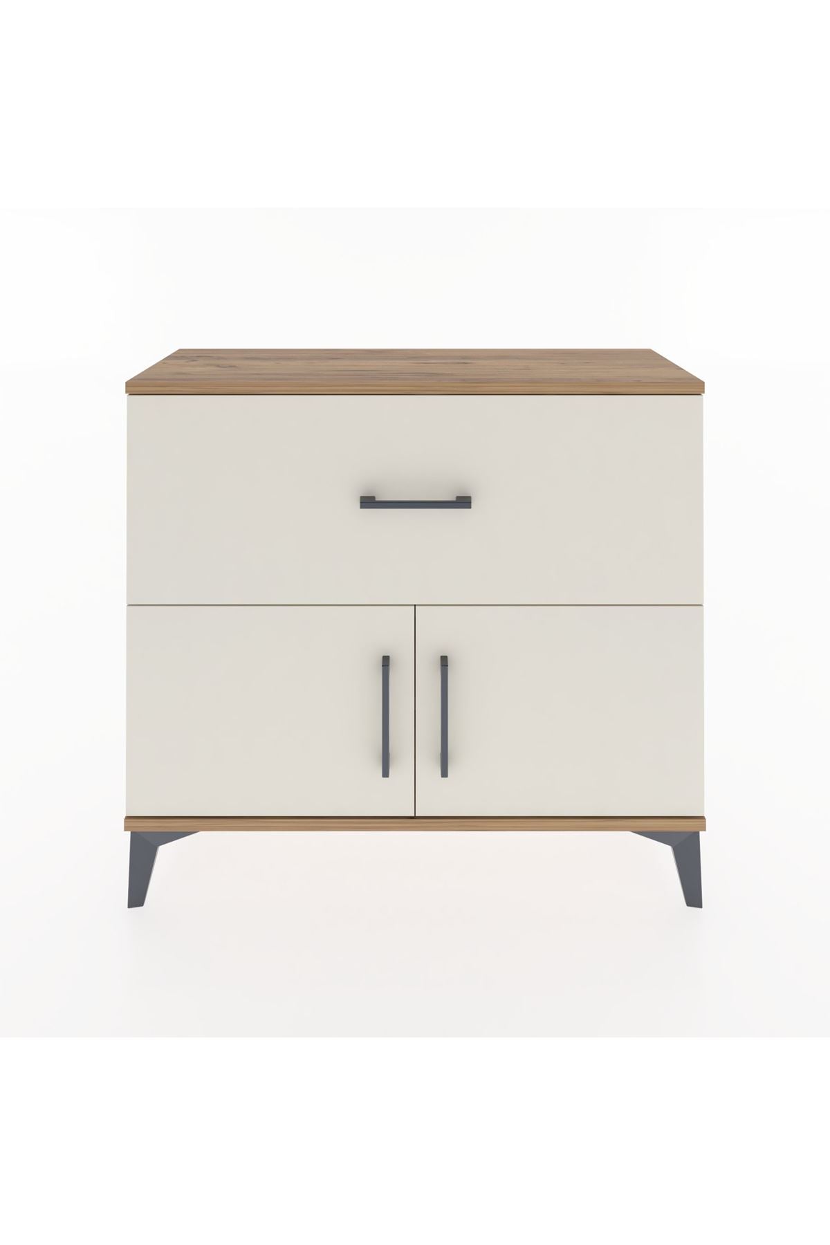 Arges Şifonyer Tek Raflı Tek Çekmeceli 2 Kapaklı 88x30x80 Çam-Aytaşı